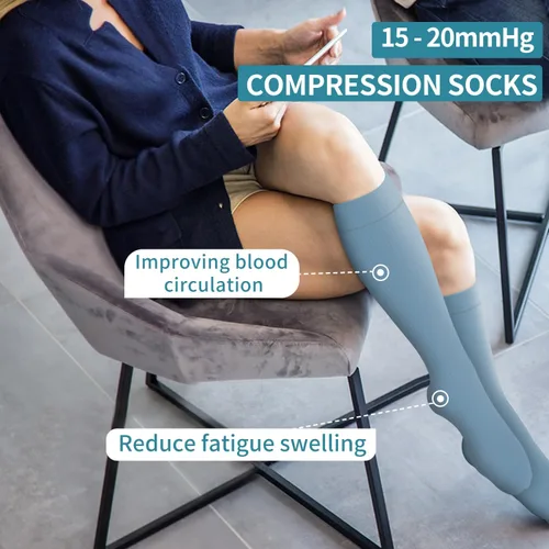 Miniatura 66 de Calcetines de compresión para mujeres y hombres (3 pares) – El mejor apoyo para enfermeras, correr, senderismo, recuperación y calcetines de vuelo