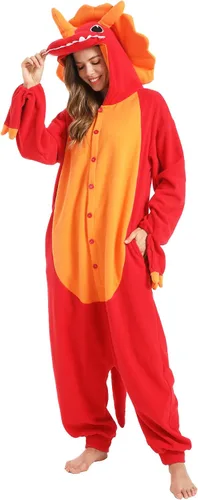 Miniatura 3 de dressfan Disfraz de dragón de Triceratops de animal, disfraz de dinosaurio, Navidad, Halloween, cosplay, pijama, unisex, para adultos y adolescentes