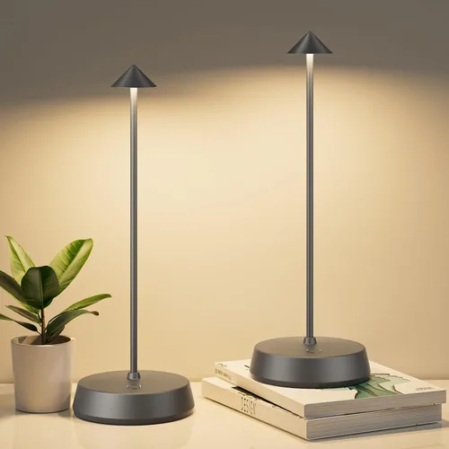 Miniatura 11 de Lámpara de mesa inalámbrica recargable, funciona con pilas, lámpara de escritorio de 6000 mAh, lámpara táctil regulable al aire libre, impermeable