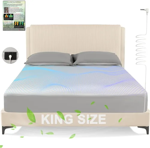 Miniatura 9 de Grounding Sheets - Juego de sábanas bajeras de cama tamaño individual XL, 10% fibra de plata pura + 90% algodón orgánico, kit de conexión a tierra