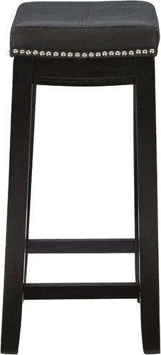 Miniatura 8 de Linon Claridge Taburete de mostrador, negro, 26 x 18 x 12.75 pulgadas