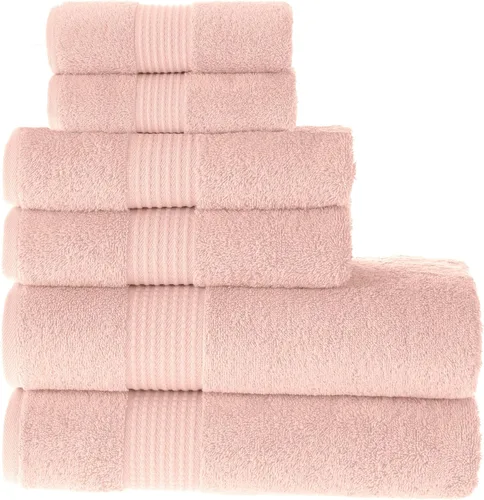 Miniatura 39 de MAURA Basics - Toallas de baño de 100 % algodón turco con bucles de gancho. Juego de toallas de felpa absorbentes de lujo extra grandes para baño