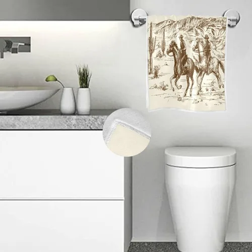 Miniatura 3 de QUGRL Wild West Cowboys - Toallas de mano de cocina con diseño del desierto americano, toalla de mano para decoración de baño, 16 x 30 pulgadas