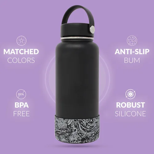 Miniatura 4 de Funda protectora de silicona tipo bota para botella para Owala FreeSip de 40 oz, Hydro Flask de 32-40 oz, Iron Flask, Takeya, Thermoflask