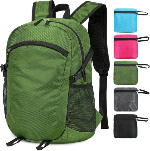 Miniatura 12 de Mochila de senderismo pequeña de 35 litros de largo, ligera, plegable, resistente al agua, para mujeres y hombres, campamento (gris)