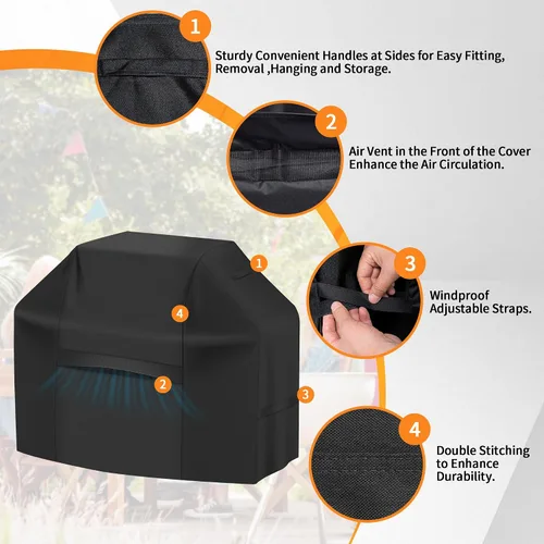 Miniatura 4 de i COVER Funda para parrilla Weber de 22 pulgadas, cubierta impermeable para parrillas Weber Char-Broil de 22 pulgadas, cubierta de barbacoa