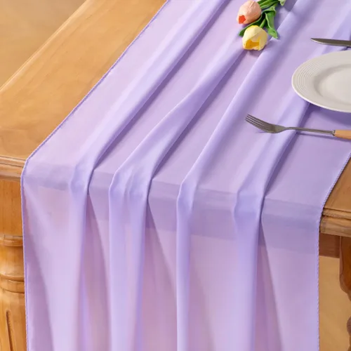 Miniatura 17 de Socomi Camino de mesa de gasa beige para verano, bohemio, rústico, de 10 pies, 29 x 120 pulgadas, decoración de camino de mesa de boda, decoración