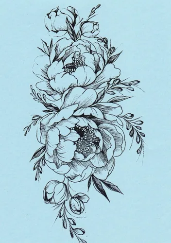 Miniatura 3 de DaLin 4 hojas de tatuajes temporales de rosa negra falsos tatuajes para mujer