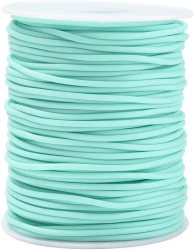 Miniatura 8 de FASHEWELRY 3 rollos de cables de goma huecos para tejer, cable de peluquero de 0.079 pulgadas (0.079 in), cables de silicona para tejer puntada