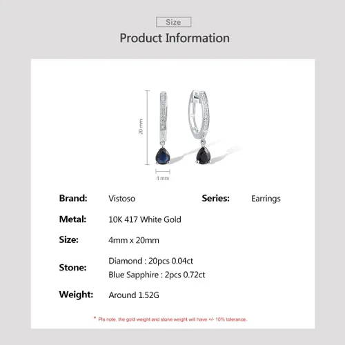 Miniatura 6 de Santuzza Aretes de aro delicados de oro macizo de 10 quilates para mujer