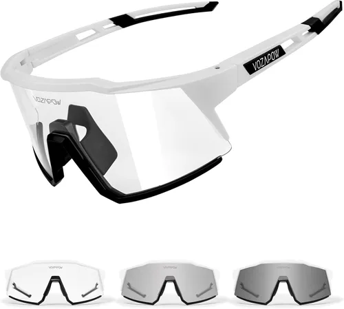 Miniatura 8 de Photochromic Sports Sunglasses XL for Men Women, TR90 Frame Cycling Glasses for Baseball, Running, Hiking B5-Gris