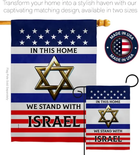 Miniatura 4 de Stand with Israel Bandera de Israel - Banderas americanas para exteriores, paquete de pancartas de 3 x 5 pulgadas, póster para puerta de habitación