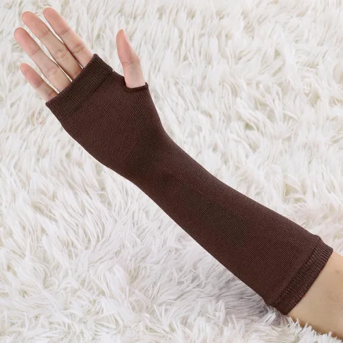 Miniatura 45 de Allegra K Calentadores de brazo sin dedos unisex de moda clásica