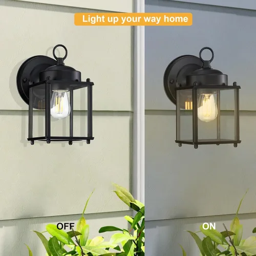 Miniatura 7 de GRUENLICH Aplique de Pared para Exteriores, Accesorios de Iluminación de Pared Exteriores con Vidrio Transparente, Iluminación de Porche Frontal