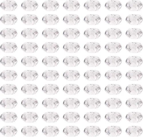 Miniatura 9 de KISSITTY - 100 cuentas europeas facetadas de vidrio transparente a granel, cuentas espaciadoras sueltas de cristal a granel, sin núcleo de metal