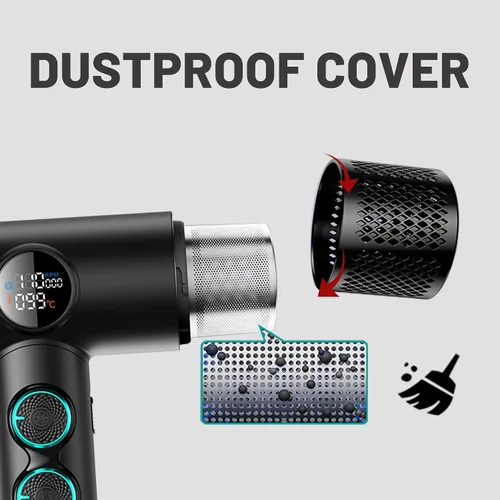 Miniatura 7 de VGR Secador de pelo iónico negativo 401, secador profesional de motor BLDC para secado rápido, pantalla LED, termo de bajo ruido y secador de pelo