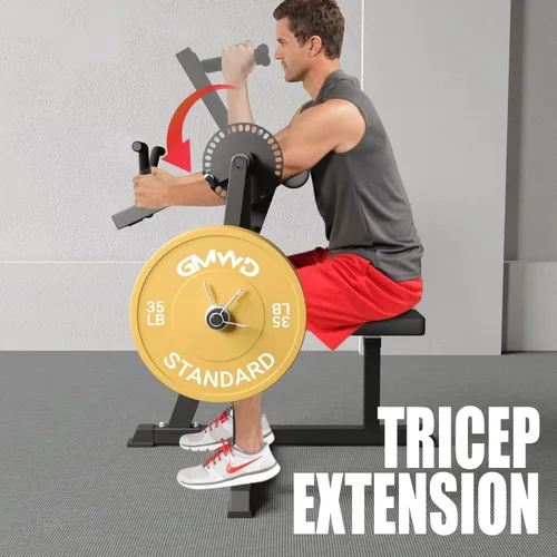 Miniatura 7 de GMWD Máquina de Curl de Bíceps y Tríceps, Máquina de Curls de Bíceps y Extensión de Tríceps con Carga de Placas de 250 Libras, Equipo de Ejercicio 2