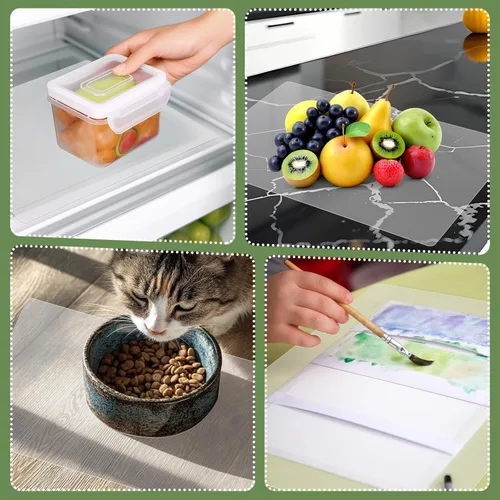 Miniatura 7 de Tecmisse Mantel individual de plástico resistente al calor, lavables, manteles individuales transparentes para mesa, comedor, cocina, manualidades