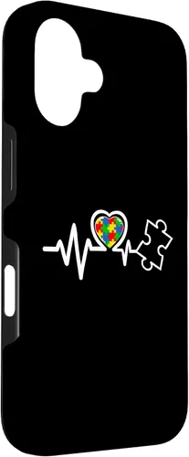 Miniatura 3 de Heart Puzzle Piece Heartbeat Cool Autism Awareness Case for iPhone 16