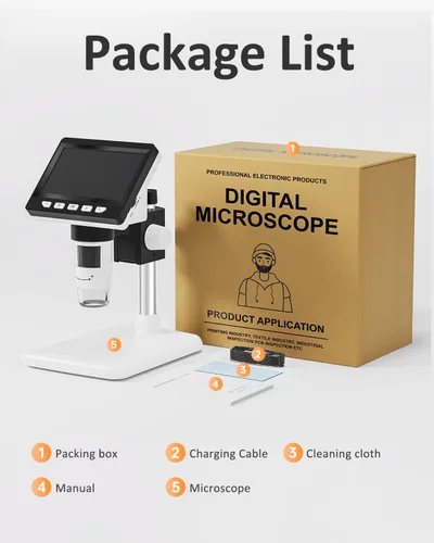 Miniatura 9 de Microscopio de monedas de 4.3 pulgadas, microscopio digital AOPICK LCD 1000X, lupa de monedas USB 1080P para monedas de error con 8 luces LED Blanco