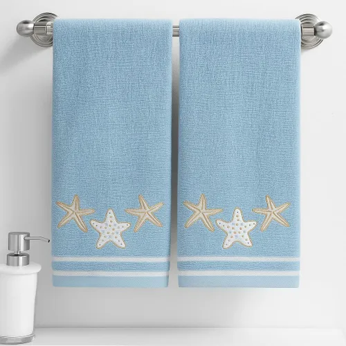 Miniatura 13 de Serafina Home Toallas de mano náuticas para huéspedes: Coastal Love Anchors The Soul, 2 piezas suaves y absorbentes
