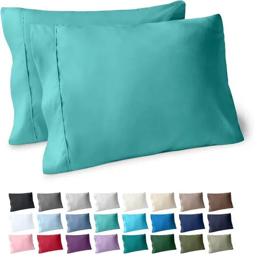 Miniatura 30 de Bare Home Juego de 2 fundas de almohada de microfibra de tamaño estándar, fundas de almohada refrescantes, doble cepillado, fácil cuidado, cierre
