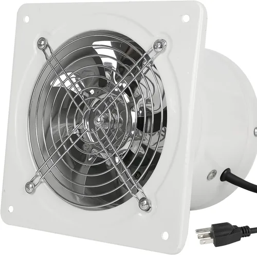 Miniatura 9 de Ventilador de escape de 10 pulgadas con enchufe, ventilador de ventilación a través de la pared de 1088CFM con motor de cobre puro ligero para Negro