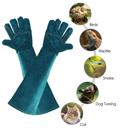 Miniatura 5 de AOWPFVV Guantes de manejo de animales, a prueba de mordeduras, guantes multiusos para mascotas, para viajes a veterinarios, preparación a prueba