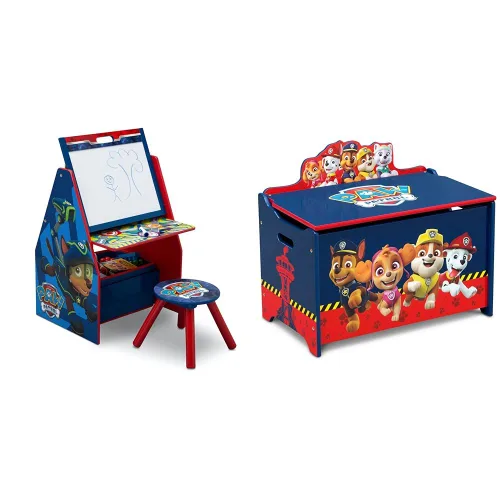 Delta Children Caballete y estación de juegos para niños, ideal para artes y manualidades, educación en casa y más, Nick Jr. PAW Patrol -