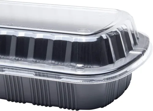 Miniatura 5 de Karat Envase de costilla de plástico PP negro con tapa transparente OPS - 100
