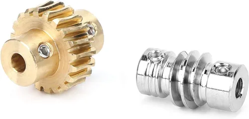 Miniatura 3 de Kit de engranaje helicoidal de impulsión, eje de metal de bronce de rueda alta torsión 20: 1 engranaje de gusano reemplazar para 4: 1, piezas