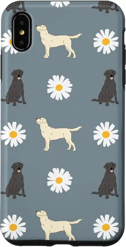 Miniatura 11 de Labrador Retriever y Daisy Flower Pattern - Carcasa para iPhone 17, color azul polvoriento