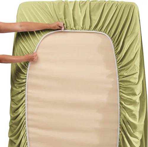 Miniatura 5 de Clara Clark Sábana bajera de bolsillo profundo tamaño Queen para colchones de hasta 21 pulgadas, sábana bajera súper suave tamaño Queen, resistente
