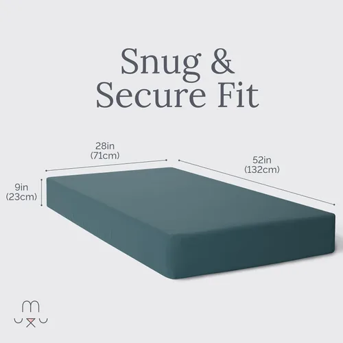 Miniatura 2 de Natemia Sábanas de cuna 100% algodón orgánico para niños y niñas, fabricadas en Turquía, suaves y sedosas, hipoalergénicas, sábanas para cuna