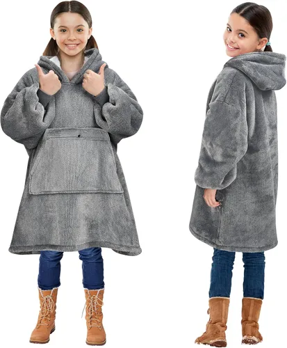 Miniatura 8 de Solaris Zebra - Sudadera con capucha estilo manta para niños con diseño con temática de amor, acogedora y cálida de forro polar Sherpa, para Corazón