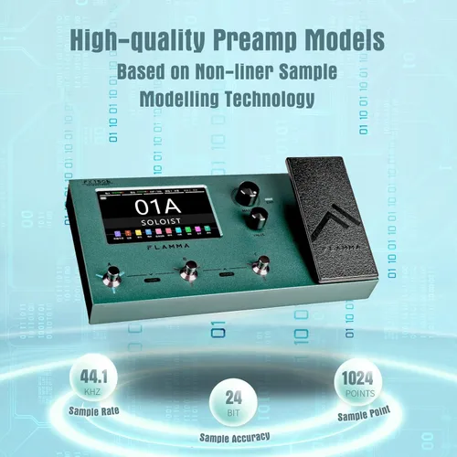 Miniatura 4 de FLAMMA FX150B - Pedal multiefectos con alimentación por batería para guitarra eléctrica con modelado de amplificador, simulación de gabinete