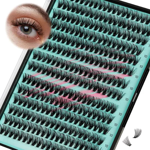 Miniatura 12 de Kit de Extensión de Pestañas, Kit de Racimos de Pestañas DIY 168Pcs con Pegamento de Unión y Sello Impermeable, Removedor de Pestañas para Kit
