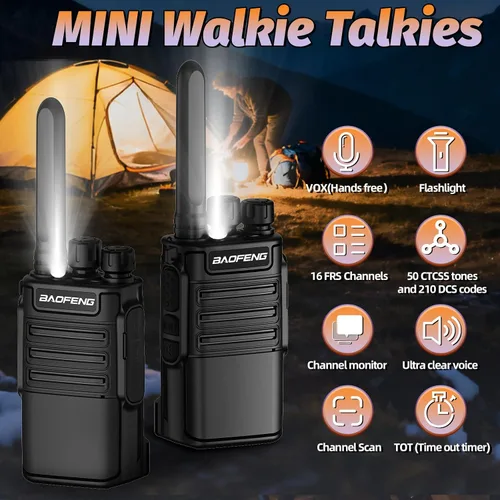 Miniatura 2 de Walkie Talkies recargables de largo alcance para adultos, radio FRS Waki Taki Baofeng Radios Walkie-Talkie Radio bidireccional USB-C 1500mAh batería