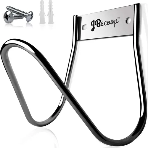JBscoop Soporte para Manguera de Jardín de Acero Inoxidable Pequeño para Montaje en Pared, Ideal para Agua, Aire, Manguera Hidráulica, Cuerdas,