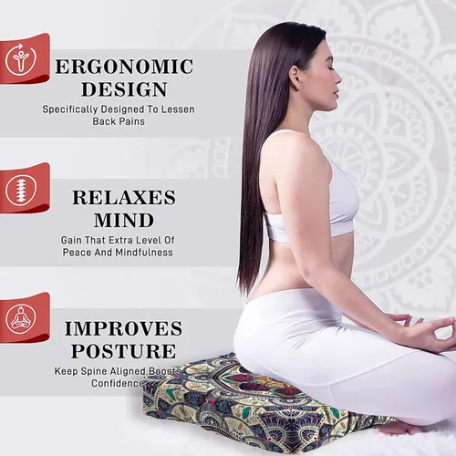 Miniatura 5 de Cojín de meditación con mandala, tapete de meditación bohemio, almohadas de meditación para sentarse en el suelo, cojines para sentarse en casa y al