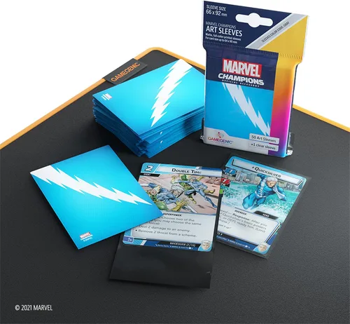 Miniatura 4 de Gamegenic Marvel Champions The Card Game - Fundas oficiales de Quicksilver Art Paquete de 50 fundas artísticas y 1 funda transparente Soporte
