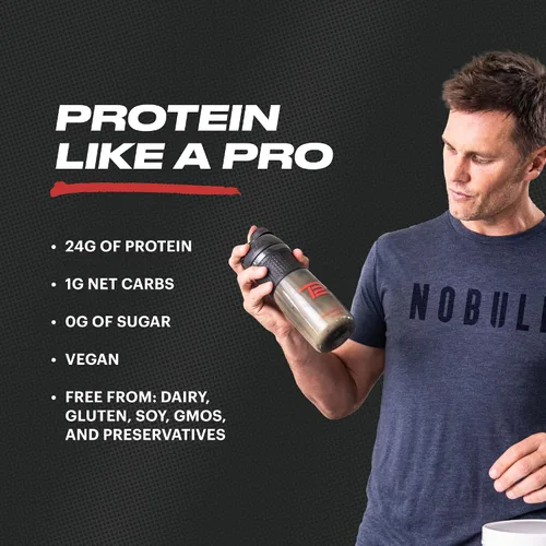 Miniatura 3 de TB12 Proteína en polvo a base de plantas de Tom Brady, 24g de proteína de guisante vegana, baja en azúcar, baja en carbohidratos, sin OMG, reemplazo
