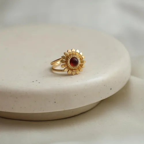 Miniatura 27 de Gempires - Anillos de piedra natural para mujer, ligeros, de cristal, hechos a mano, hipoalergénicos, chapados en oro, para uso diario, regalos