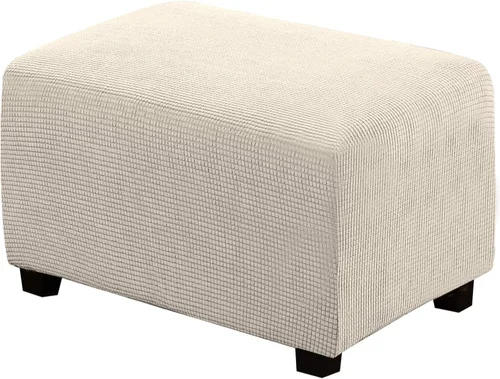 Miniatura 16 de H.VERSAILTEX Funda otomana rectangular de 29 a 34 pies para reposapiés, fundas protectoras para reposapiés, con tela jacquard elástica, gruesa