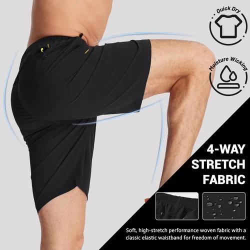 Miniatura 106 de TACVASEN Pantalones cortos deportivos para correr para hombre, 9 pulgadas, de secado rápido, pantalones cortos ligeros de verano, 3 bolsillos