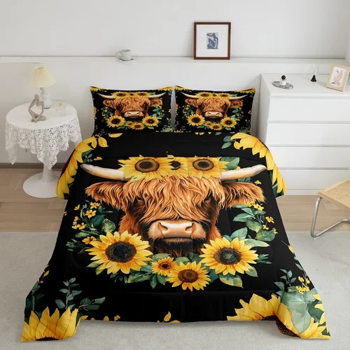 Miniatura 13 de Erosebridal Juego de edredón de perezoso tamaño individual, bonito edredón de plumón de perezoso en árbol para niños y niñas, juego de ropa de cama