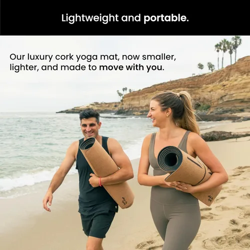 Miniatura 2 de Tapete de yoga de corcho de lujo, antideslizante, agarre extragrueso. Más grueso, más largo y más ancho para más comodidad y apoyo. Lo Dreamer