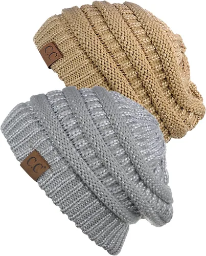 Miniatura 61 de Gorro a la moda de tejido suave abultado, cálido y elástico de C.C