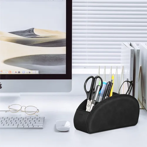 Miniatura 5 de Soporte para control remoto con 5 compartimentos, KENOBEE organizador de almacenamiento antideslizante de escritorio para controles remotos