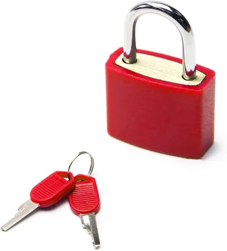 Miniatura 7 de Mini candado ABS con llave para equipaje, candado de maleta impermeable con llaves, candado azul de 0.89 pulgadas de ancho anti óxido